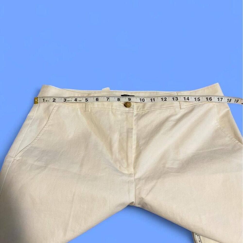 J. Crew Cotton Wide-Leg Trousers with Adjustable Back Tab - Off-White, size 12 - Picture 5 of 7